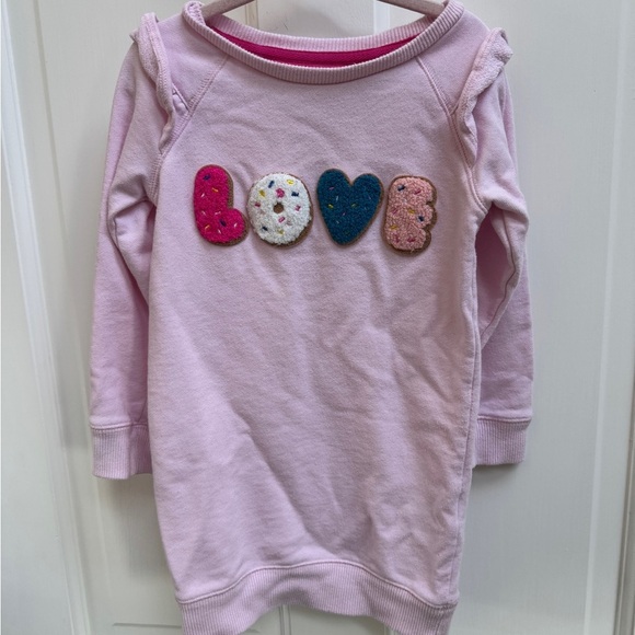 Spotted Zebra 3T Girls Pink Sweater Dress w/ Fuzzy Appliqué Love Design VDay - Picture 1 of 5